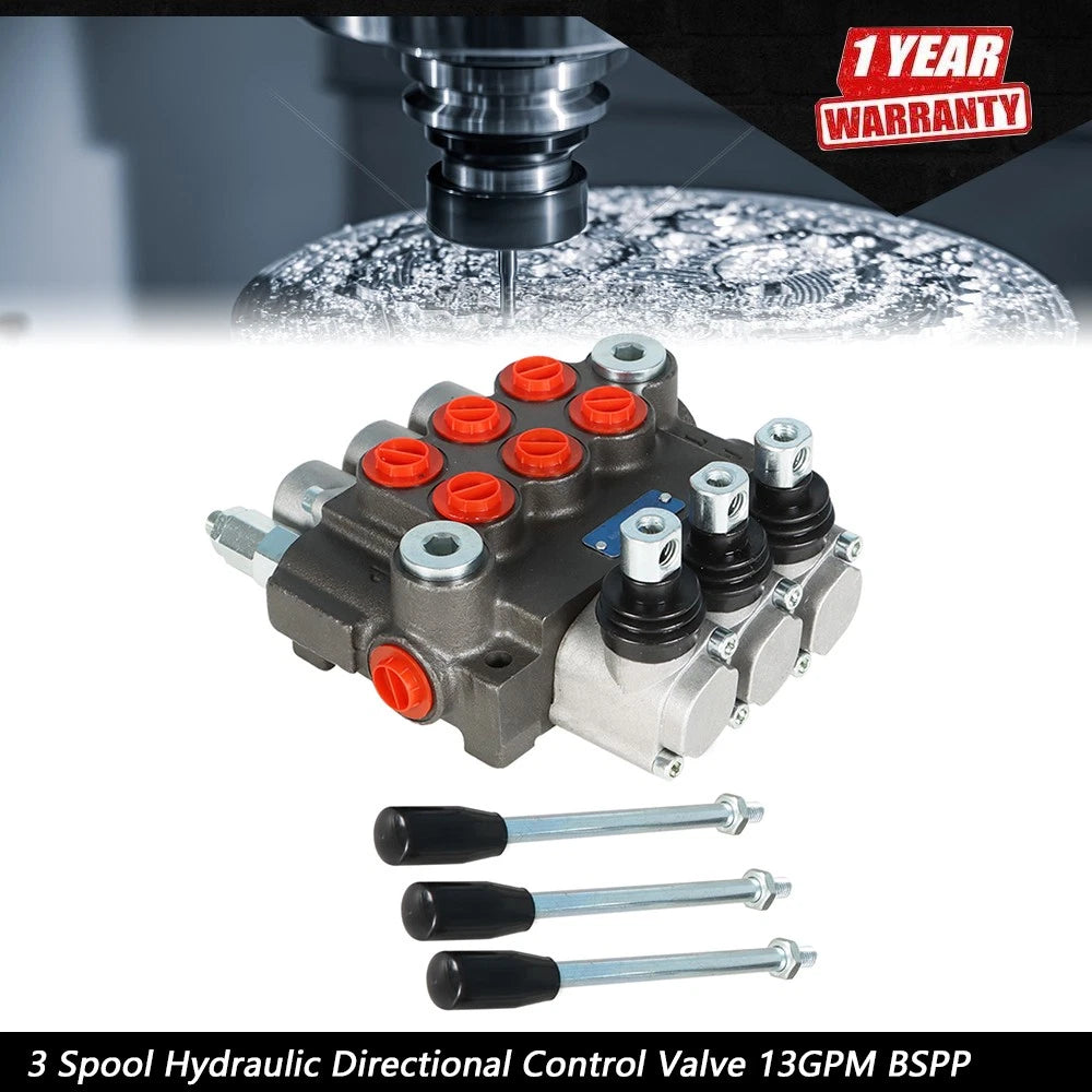 3X Hydraulic Directional Control Valve for Universal Applications (13GPM)