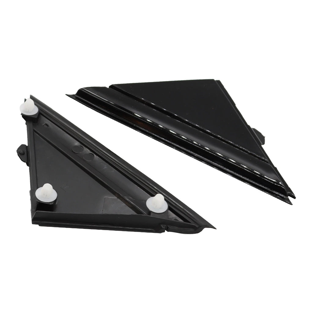 Set of 2 Gloss Black Door Mirror Flag Cover Moldings for Fiat 500 (2012–2019)