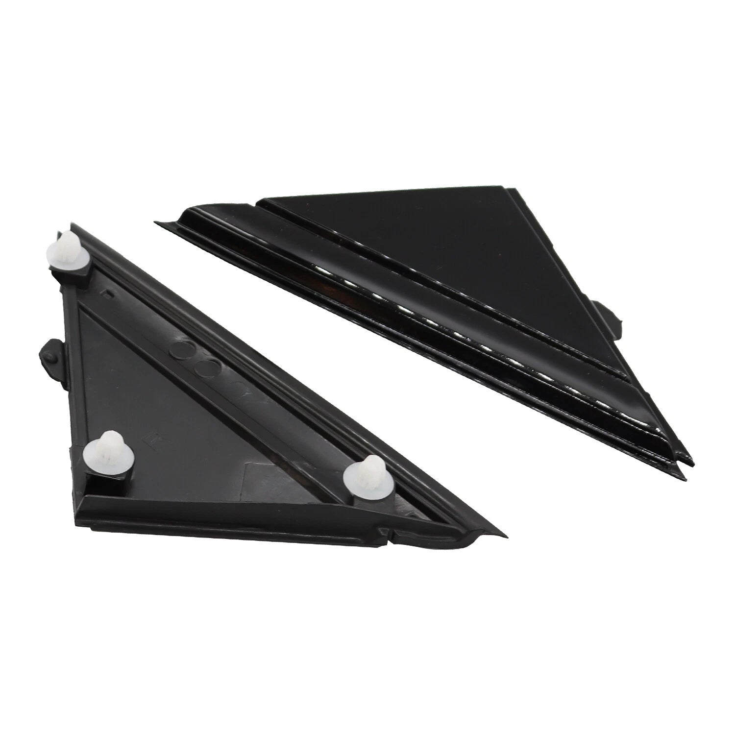 Set of 2 Gloss Black Door Mirror Flag Cover Moldings for Fiat 500 (2012–2019)