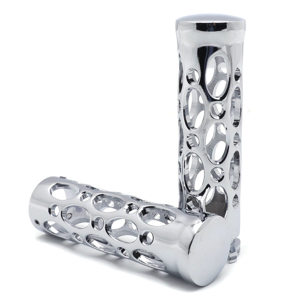 Chrome Hand Grips for Kawasaki Nomad Drifter Vulcan 1600 / Harley FXDL Dyna Low Rider (2000–2009)