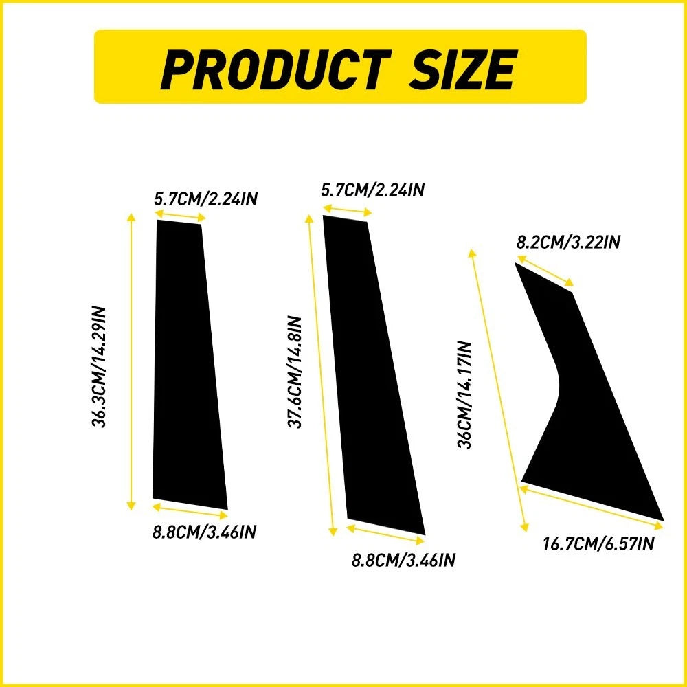 Gloss Black Door Trim Pillar Posts for Hyundai Avante Elantra (2021–2023)