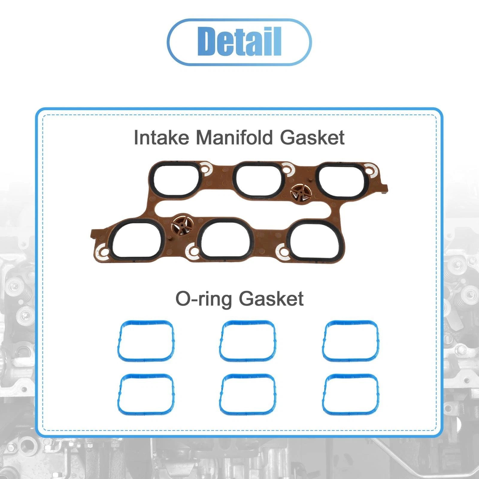 Set of 2 Cylinder Intake Manifold Gaskets for Buick Chevy (12673301)
