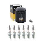 Wix Engine Oil Filter & NGK 6 Iridium IX Spark Plugs for A4 Quattro, Passat