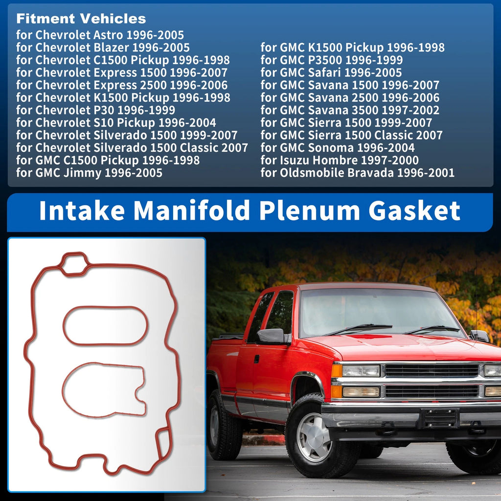 Intake Manifold Plenum Gasket for Chevrolet Astro C1500 (1995–2005) & GMC Safari (1996–2005)