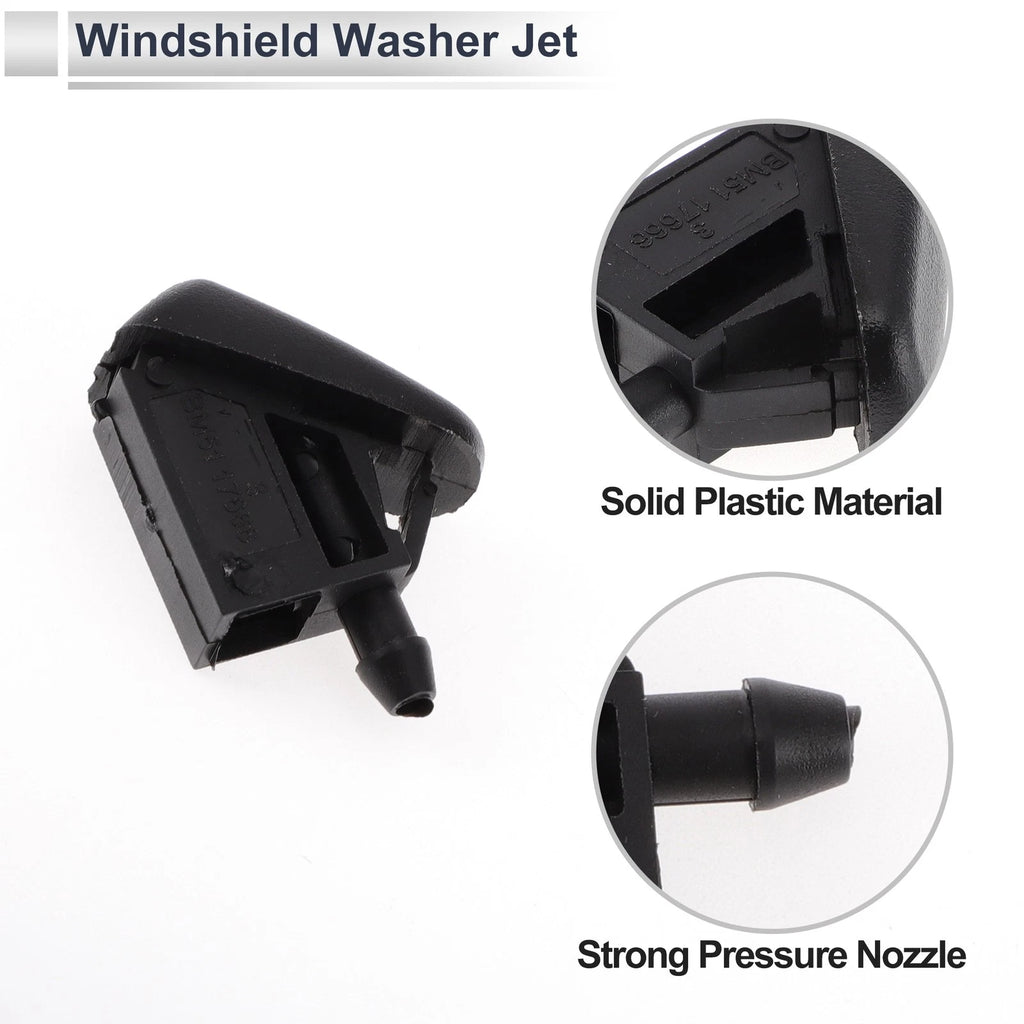 Set of 6 Windshield Washer Nozzles w/ Hose Connector for Ford (No.BM5117666AB)