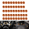 48X Engine Bolt Topper Caps Orange for Harley Twin Cam Touring Dyna