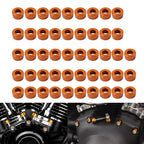 48X Engine Bolt Topper Caps Orange for Harley Twin Cam Touring Dyna