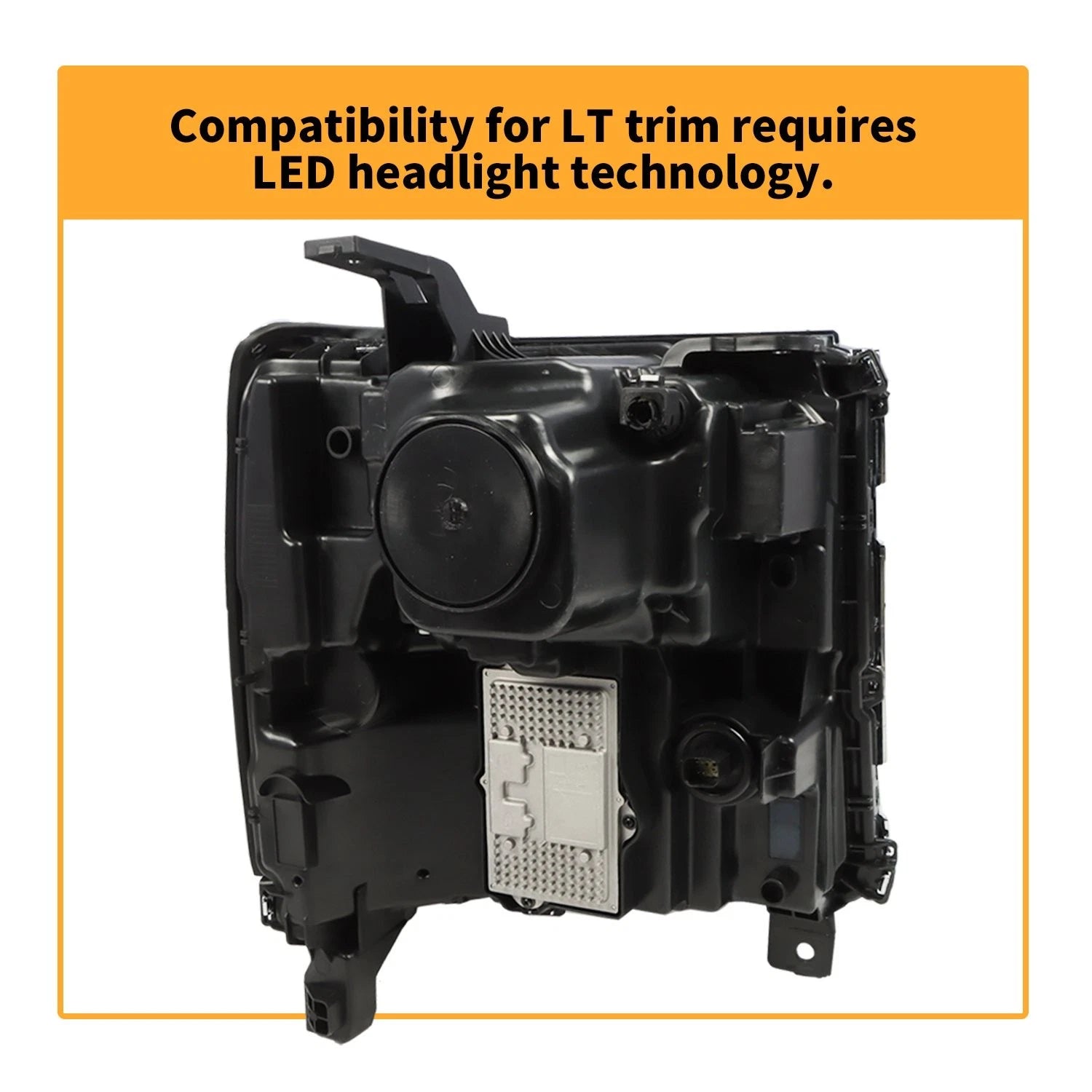 Full LED Headlights for Chevy Silverado 1500 (2016–2018) Chrome Bezel Pair