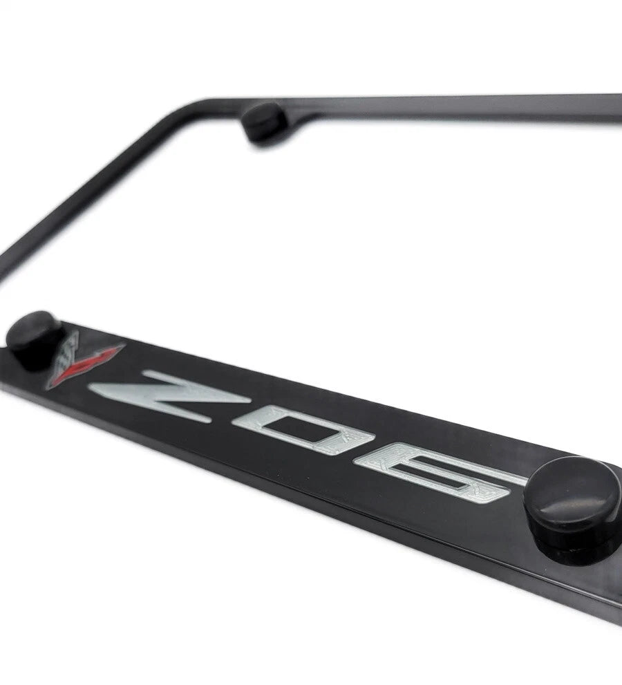 License Plate Frame Front Mount with Chevy C8 Corvette Logo for Corvette C8 Z06 (2020–2024)