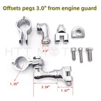 Chrome Footrest Foot Peg Mounting Kits for Harley-Davidson (w/1 1/4" Bars)