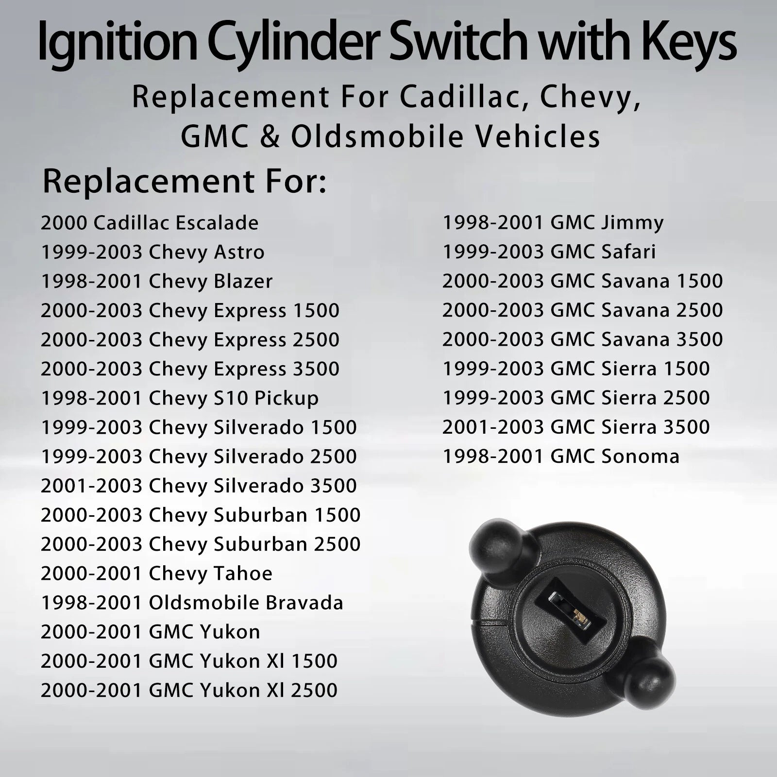 Ignition Switch Lock Cylinder for Chevy Silverado Tahoe GMC Sierra Yukon (1999-2003)
