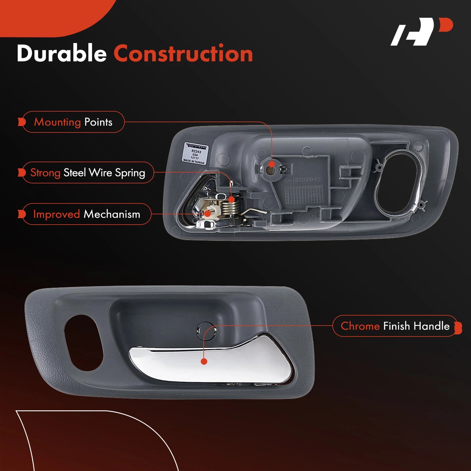 Front Right Plastic Interior Door Handle for Honda Odyssey (2000-2004)