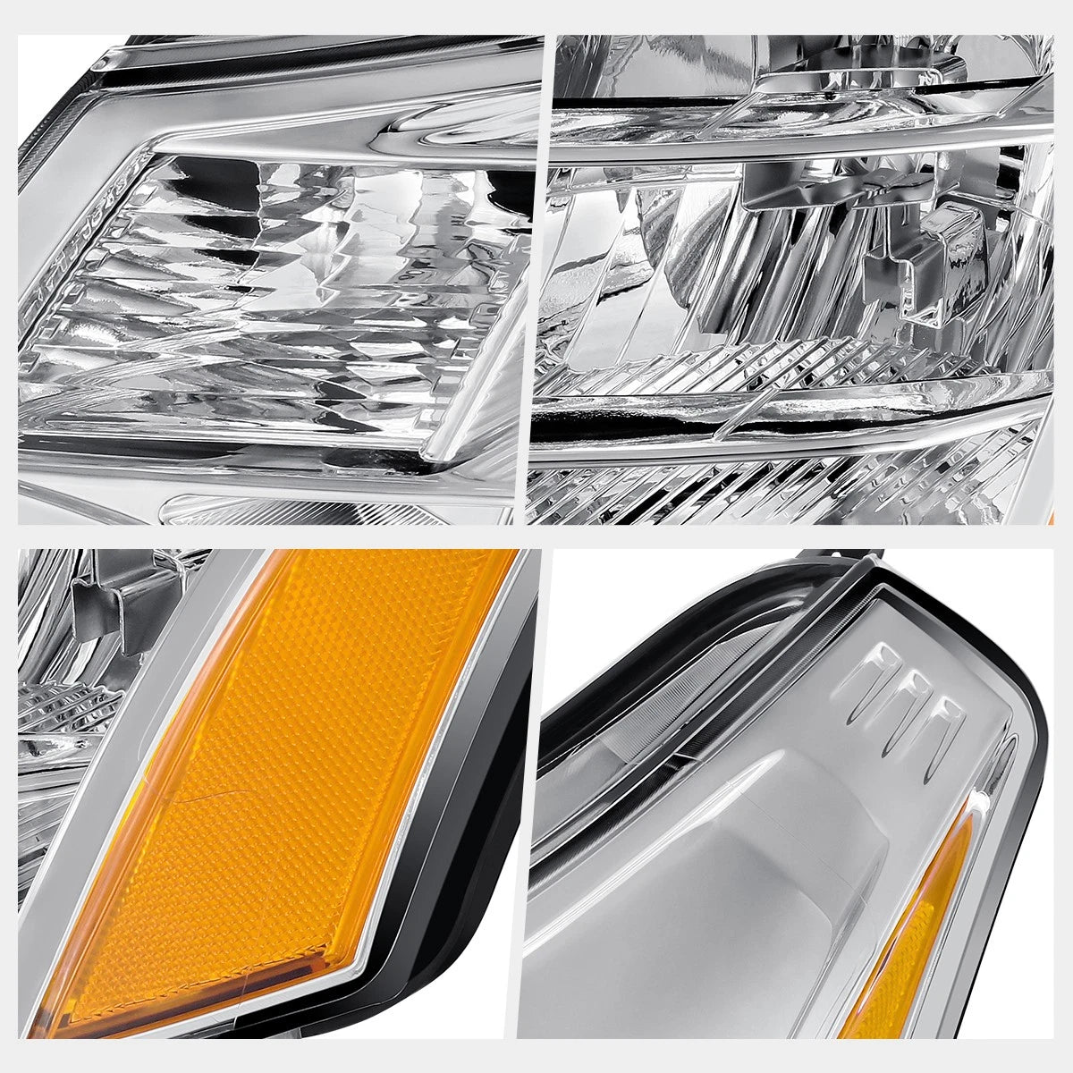 Left Side Headlight Lamp Chrome/Amber for Ford Focus (2008–2011)