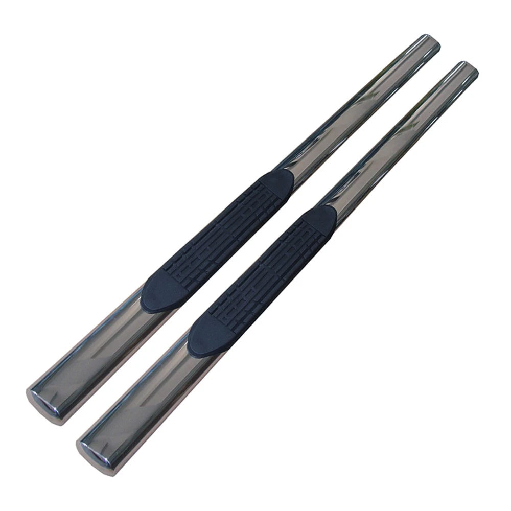 Polished 4in Oval Straight w/2 Pads Step Nerf Bar for 2009-2019 Ram Standard Cab
