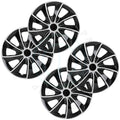 Set of 4 Black Universal Hub Caps for R15 Tire & Steel Rim