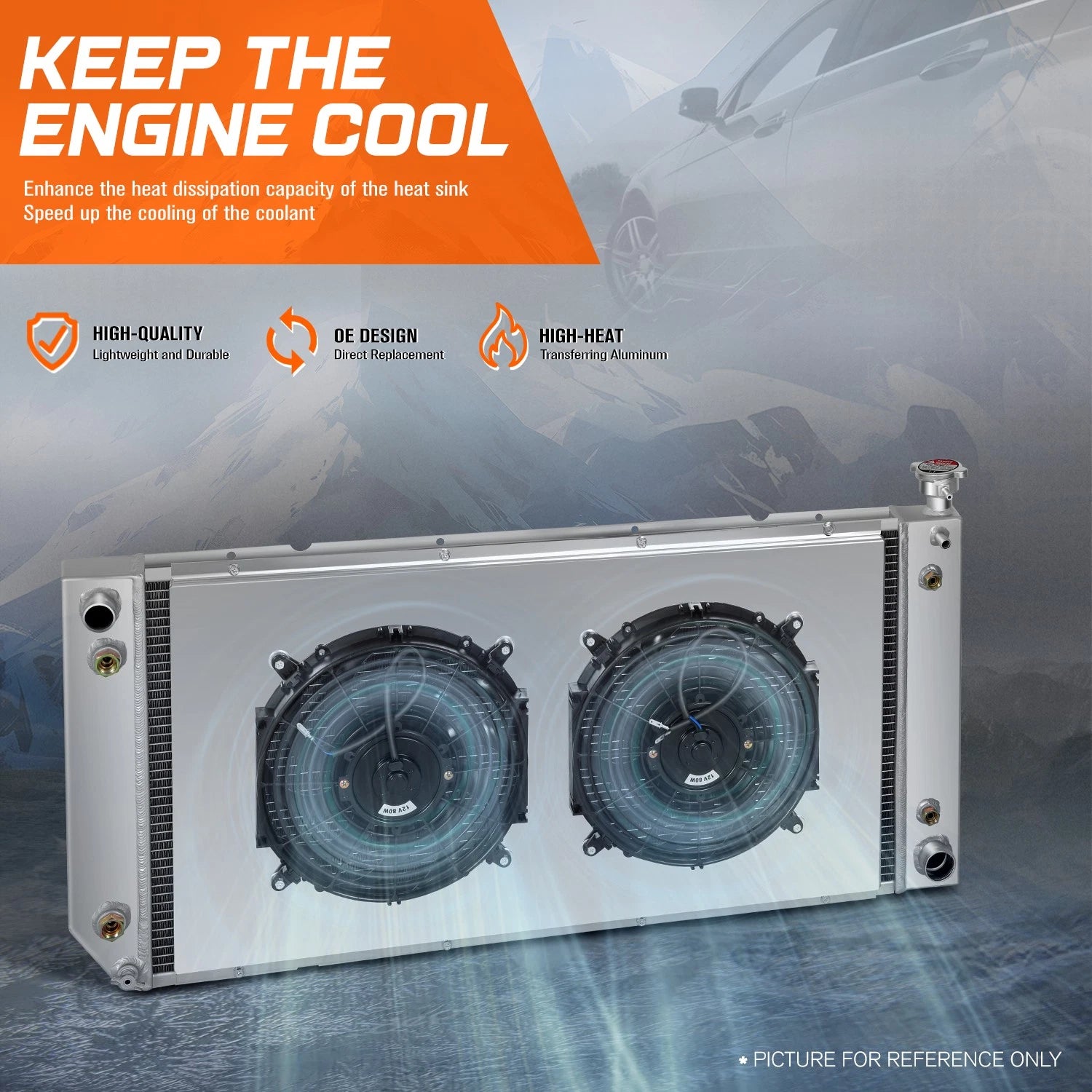 3-Row Aluminum Cooling Radiator w/Fan Shroud for Chevy GMC C/K (1994–2002)