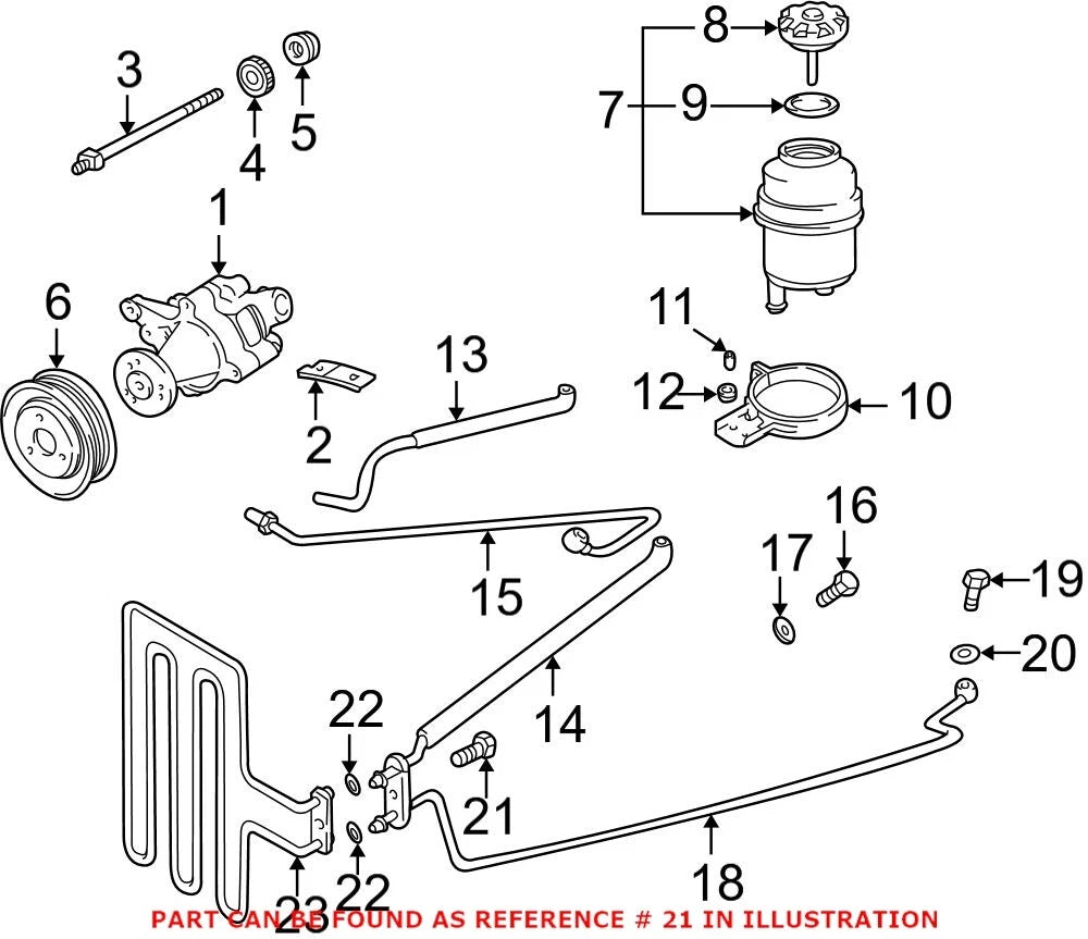 Power Steering Pressure Hose Banjo Bolt 17227555715 for BMW