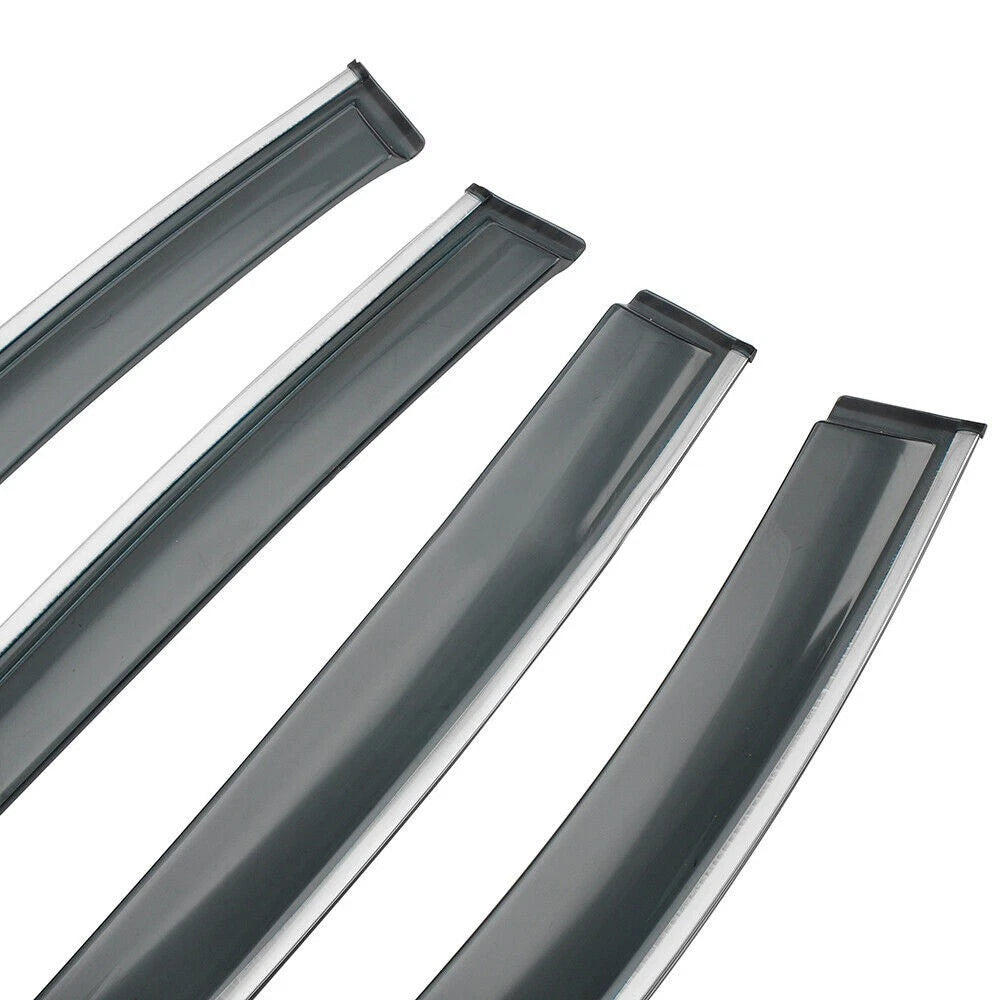 Set of 4 Smoke Window Visors for Acura TL (2009–2014) Chrome Trim