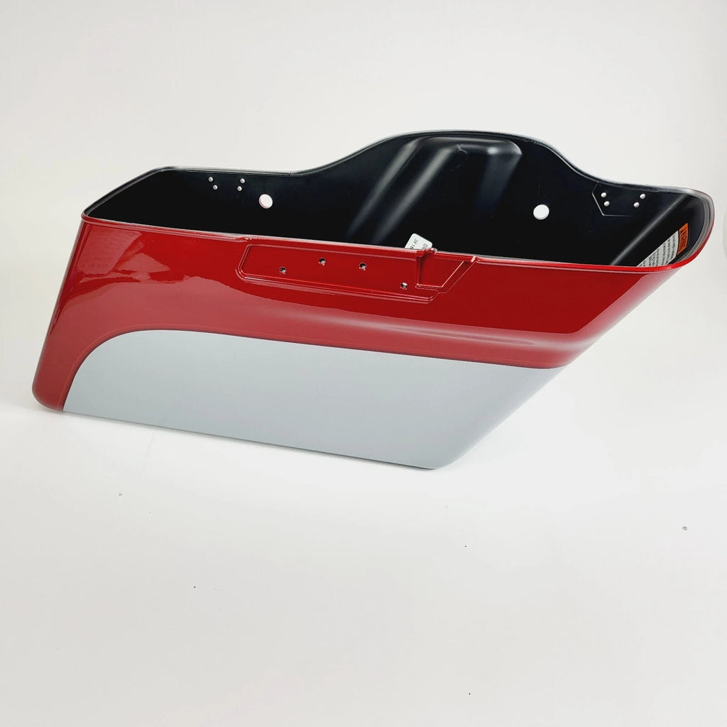 Right Side Saddlebag for Harley Touring Road Glide (2014–2023) - Wicked Red Barracuda Silver