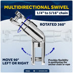Boat Anchor Chain Swivel Connector for Multidirectional Use (1/4" to 5/16")