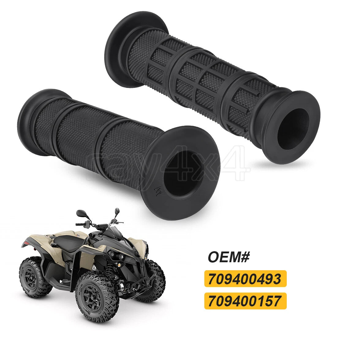 2 Handlebar Grips for Bombardier Traxter 500, 650, Max, Quest 500, 650 (1998–2023)
