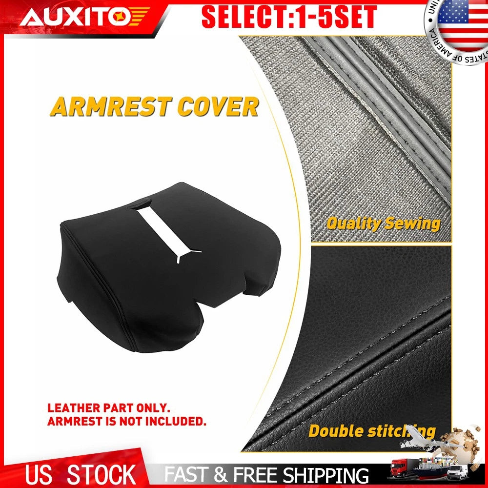 Center Console Armrest Lid Cover for GMC Sierra (2014–2018) 1-5X Black