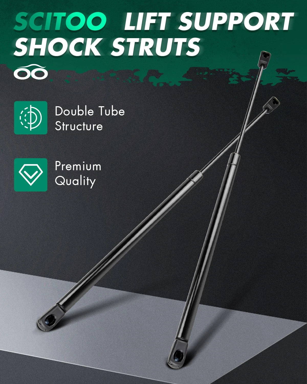 2X Tonneau Cover Lift Support Gas Shock Strut for C16-08054B (Fits Truck)