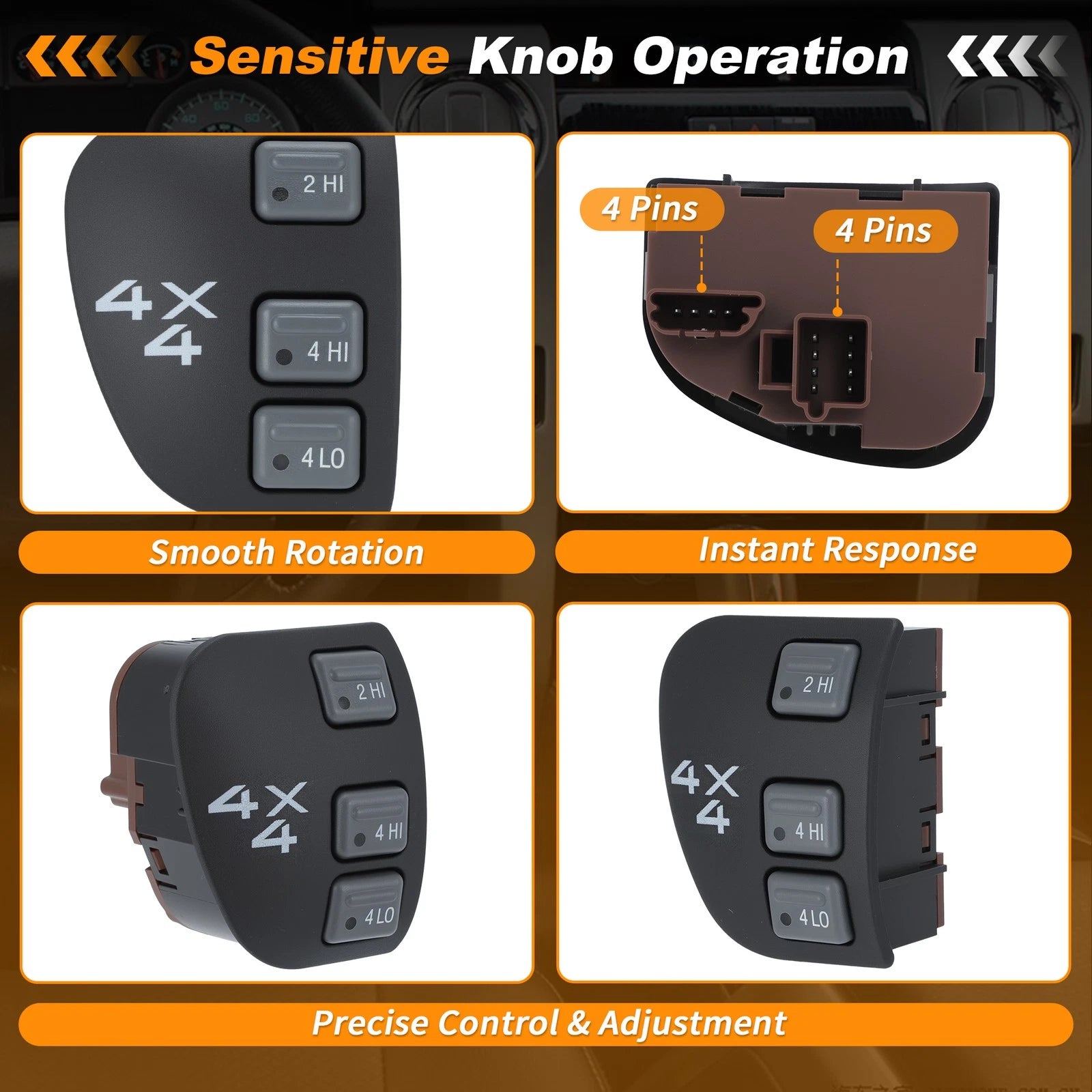 4WD 4x4 Switch for Chevrolet S10 Pickup, Blazer (1998–2004) 901-061