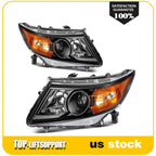 Pair Black Projector Headlight Assemblies for Honda Odyssey (2011–2017)