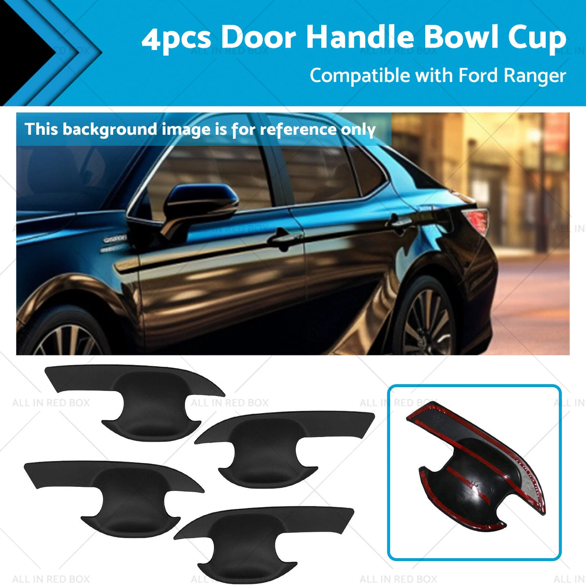 Door Handle Bowl Cup Insert Cover for Ford Ranger Everest (2023)