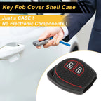 Black Red Line Car Key Case for Suzuki Alto (2010–2023) - 2 Buttons