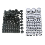 Set of 4 Black/Chrome Bolt Toppers Caps for Harley Softail Twin Cam (1984–2006)