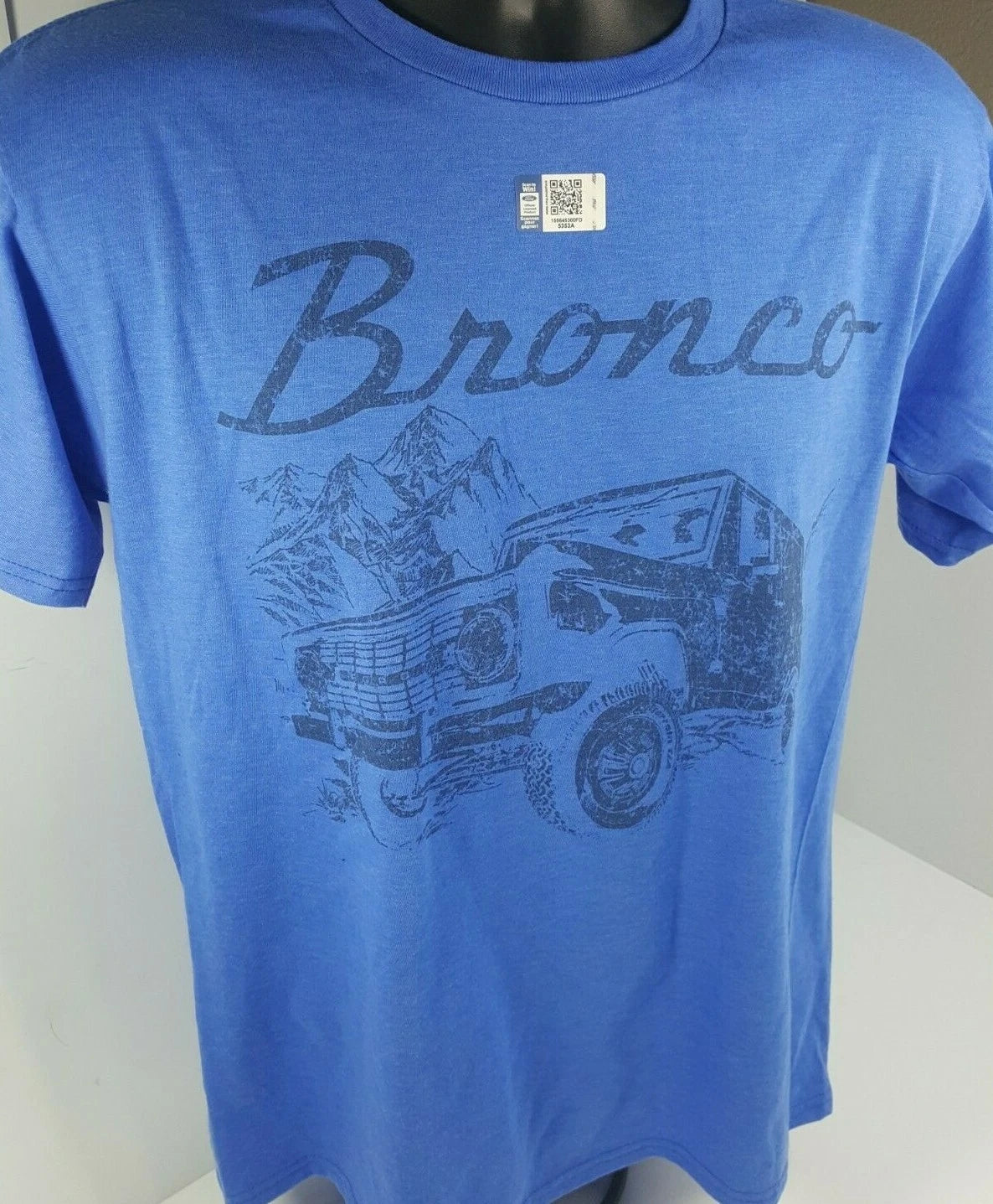 Ford Bronco T-Shirt Front Graphic Heather Blue for Ford Bronco (1966–1977)