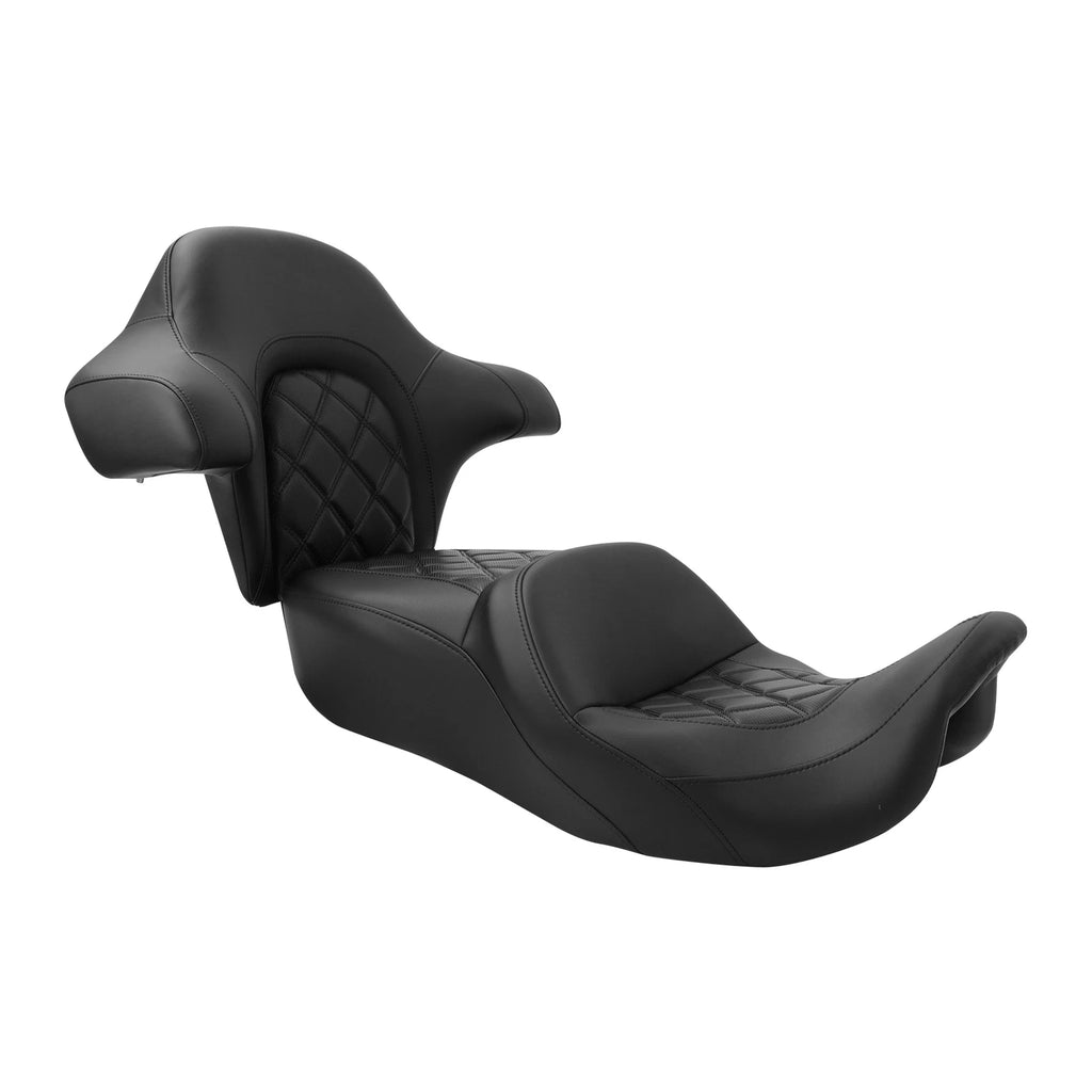 Driver Passenger Seat Backrest for Harley Touring Road Glide (2014–2023) Black