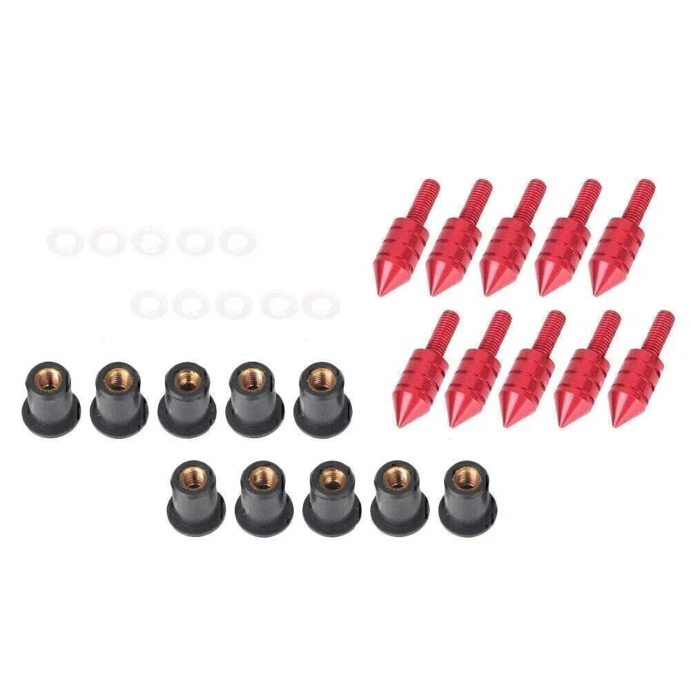 10 Pcs Red Aluminum Windshield Bolt Kit for Motorcycle Windscreen Screws