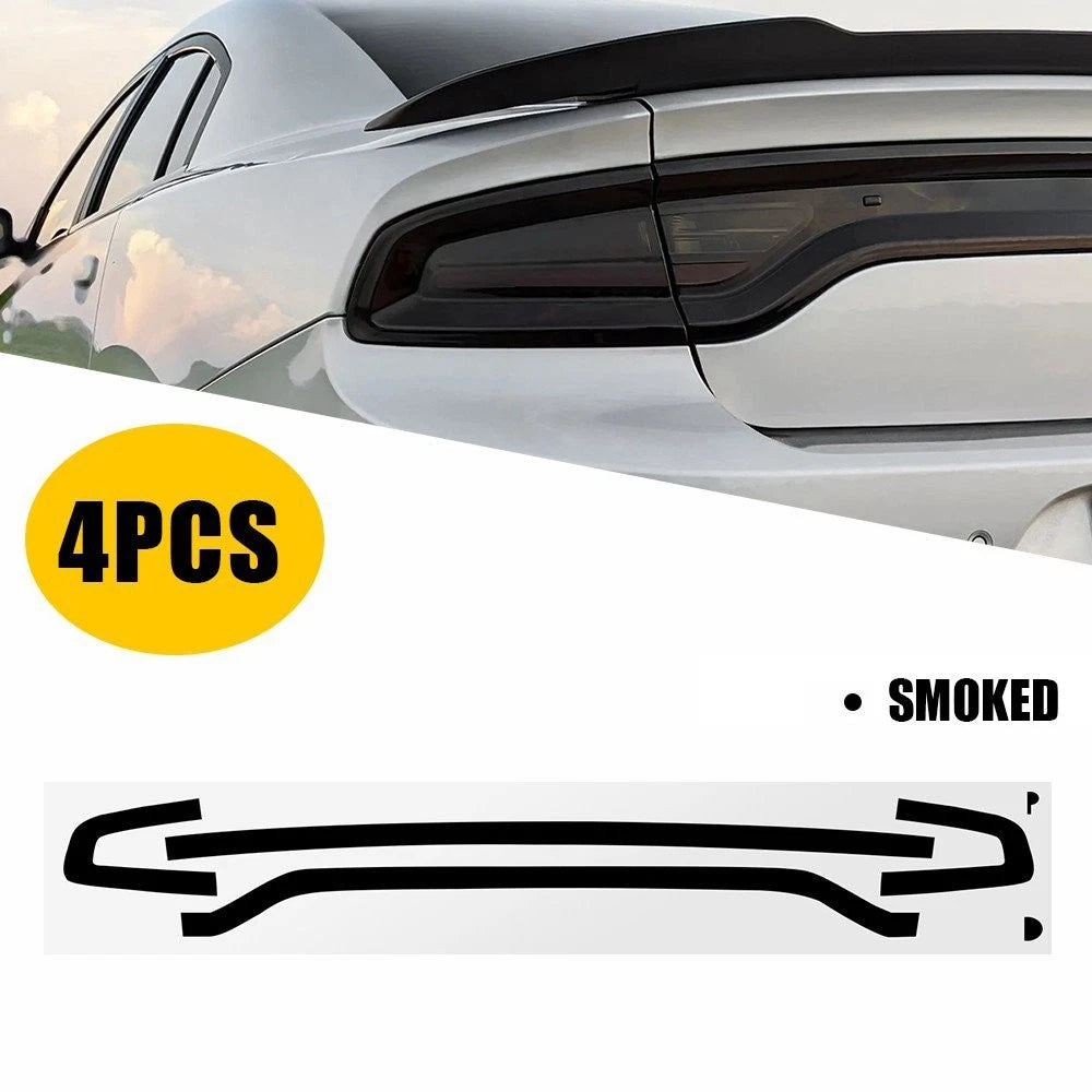 Set of 4 Smoke Rear Tail Light Decal Vinyl Overlays for Dodge Charger (2015–2023)