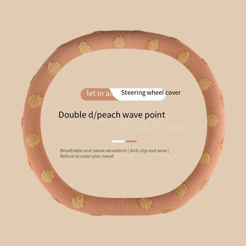 Steering Wheel Cover for General Fit (38cm) Non-Slip Breathable Fabric