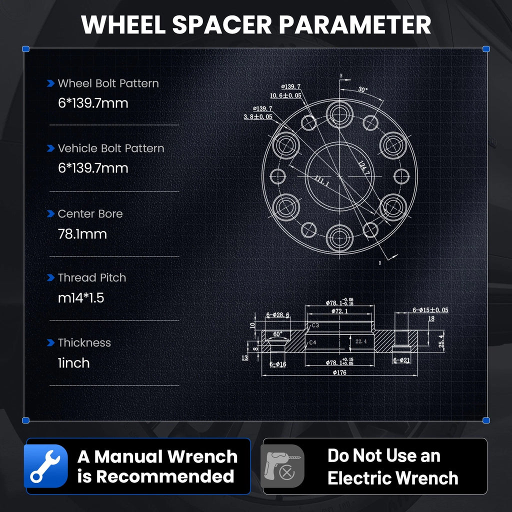 Hubcentric Wheel Spacers 1" 6x5.5 for Chevrolet Avalanche (2007–2013)