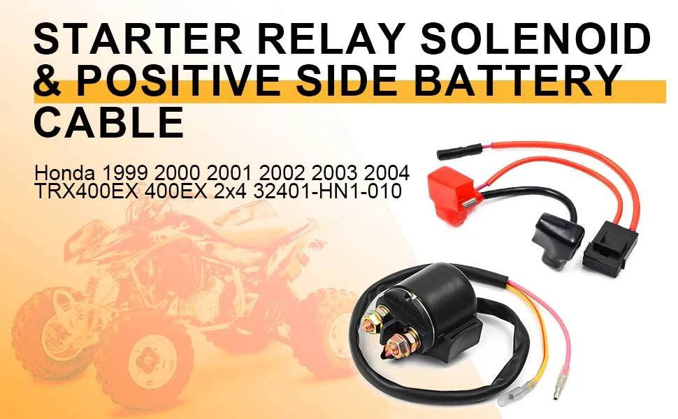 Starter Relay Solenoid & Battery Cable for Honda TRX400EX (1999-2007)