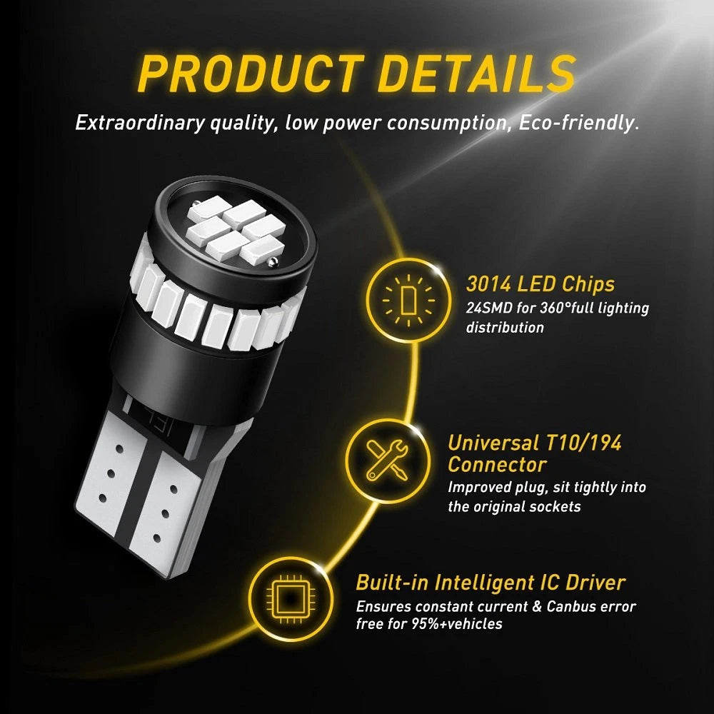 AUXITO T10 168 194 LED Dash Light Bulb for Universal Vehicles (2010–2023)