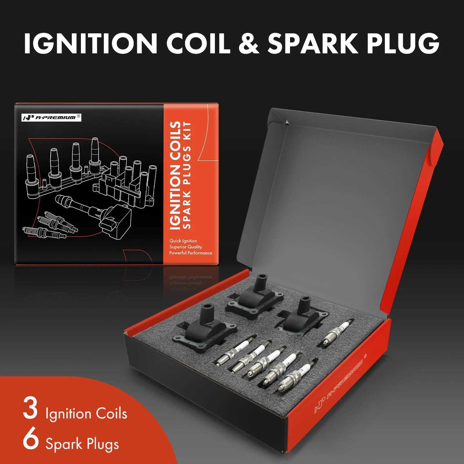 3X Ignition Coil & 6X Iridium Spark Plug for Mercedes-Benz