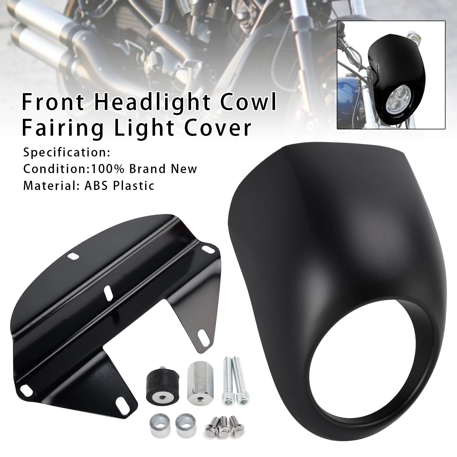 Headlight Fairing Light Cover for Harley Sportster Dyna XL 883 1200 (1973–up)