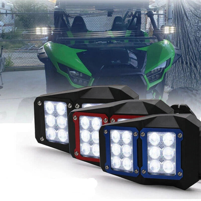 UTV Rear View Side Mirrors with LED Spot Light for Polaris RZR (2008–2021)