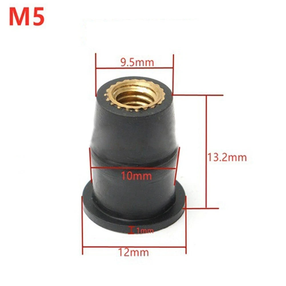 10 PCS Rubber Nuts for Motorcycle (M5)