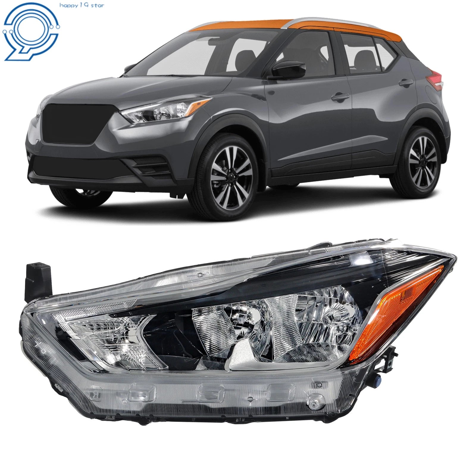 Left Halogen Headlight for Nissan Kicks S SV (2018-2020)