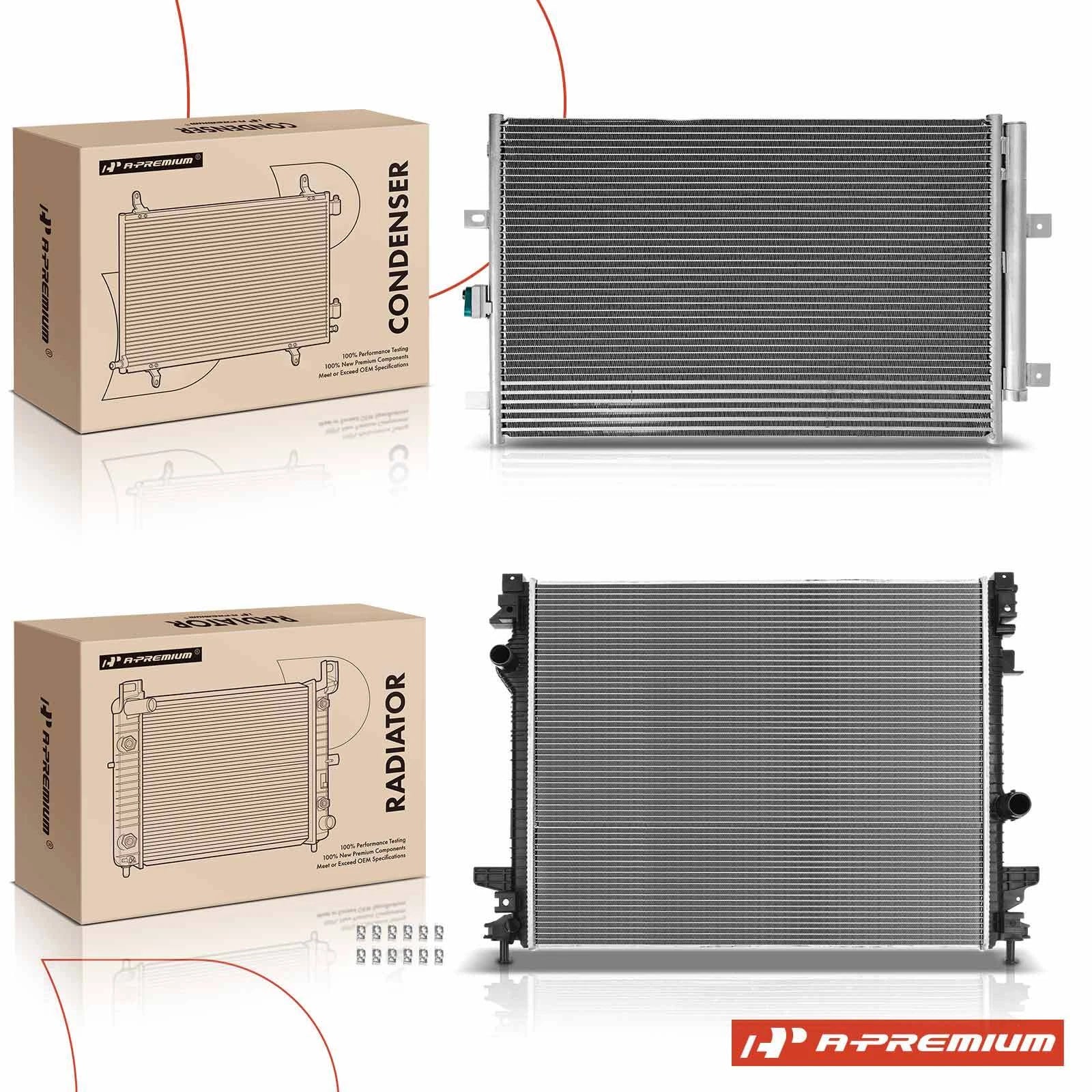 2X Radiator and AC Condenser Cooling Kit for Ford Edge (2015–2017)