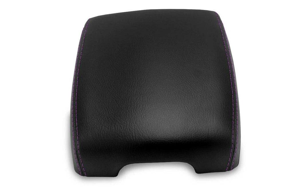Leather Console Lid Armrest Cover for Infiniti FX35 (2009–2012) Purple Stitch