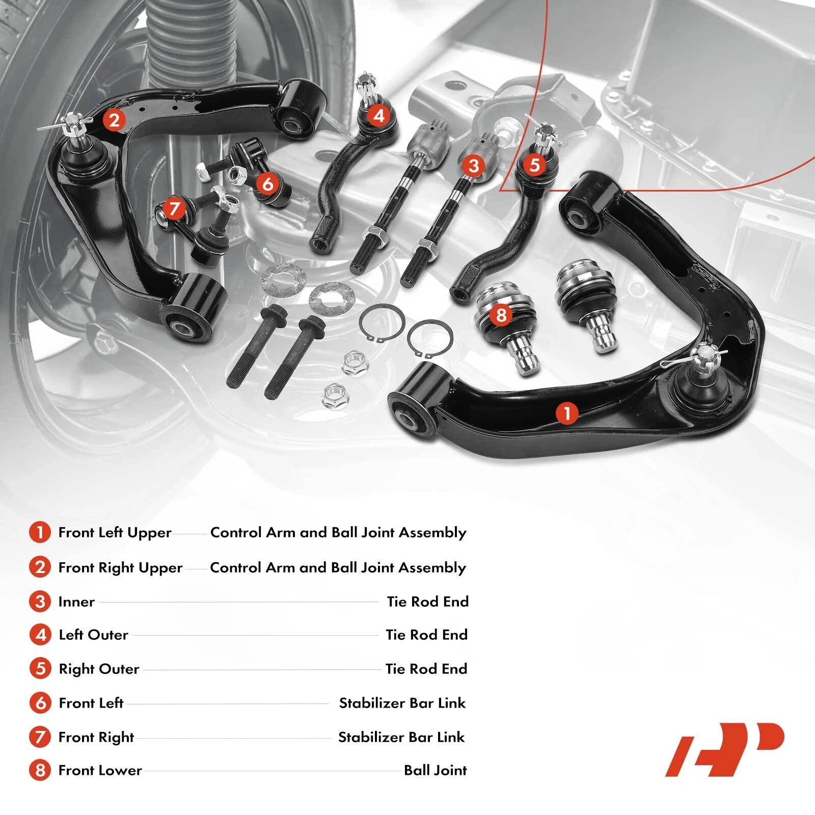 10x Front Control Arm with Ball Joint for Nissan Frontier (2005-2019)