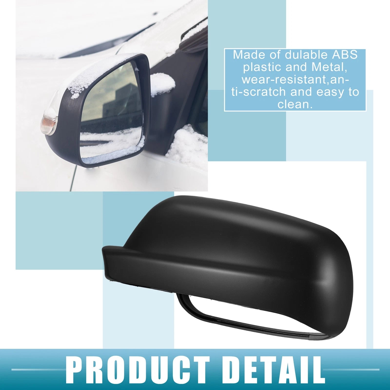 1 Pair Rearview Mirror Cover Cap for Volkswagen Jetta (NO.3B1857538B/3B0857538)