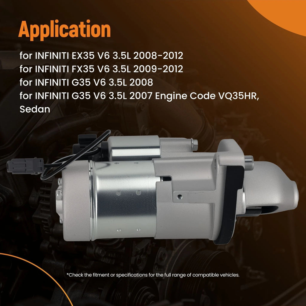 Starter Motor for Infiniti EX35 FX35 G35 3.5L (2008–2012) 23300JK20A 12T 12V